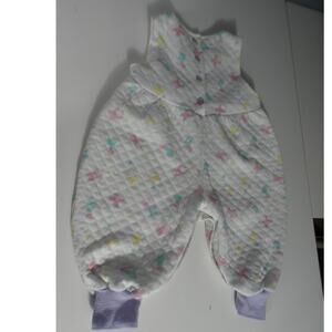 Vintage Health-tex 24 Months White Quilted Bunny Romper Snap Bottoms USA